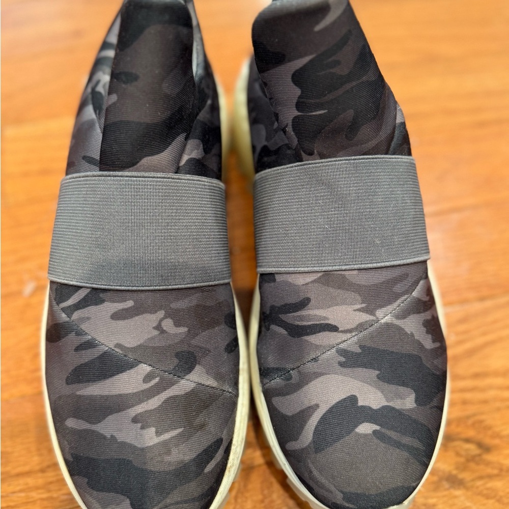 J Slides Black Camouflage Slip-On Shoes